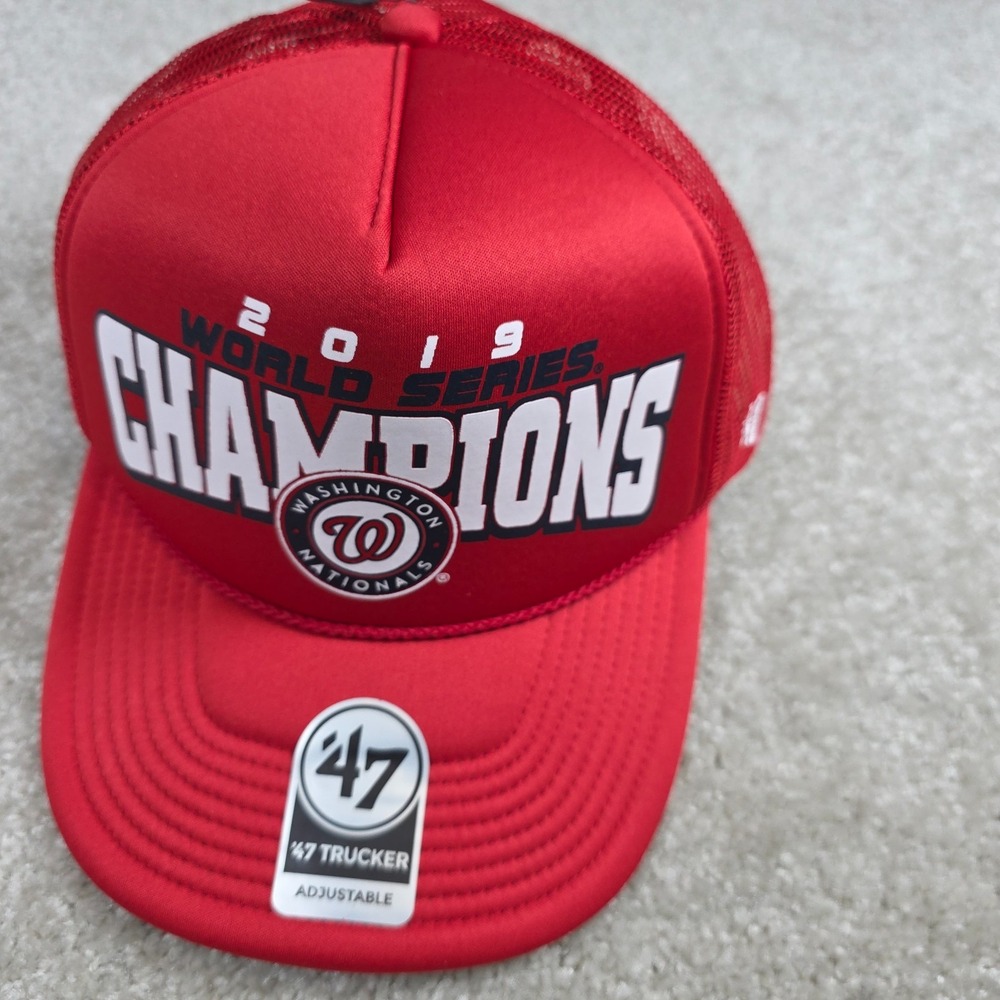 47 Trucker Washington Nationals Hat One Size Red 2019 World Series Champs